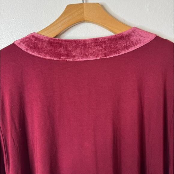 NWT Soft Surroundings Plus 2X Adornment Top in Cabernet Velvet 2FN17 - Picture 9 of 10